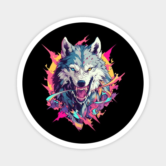 wolf face Magnet by sample the dragon